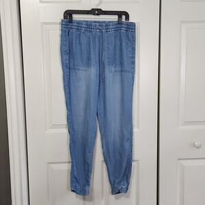 Label Of Graded Goods Chambray Elastic Waistband Joggers‎ Size 10 Tie Waist